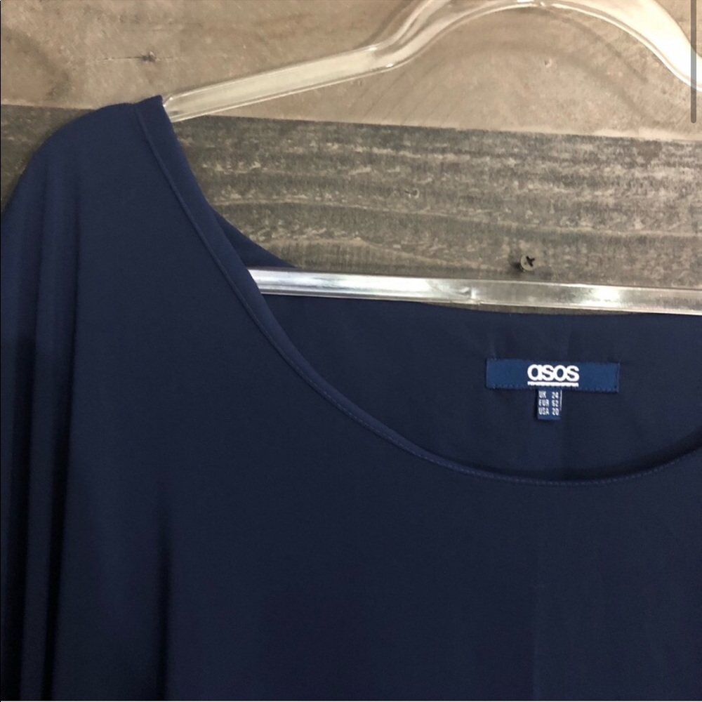 ASOS Curve Navy Bead Embellished Dress